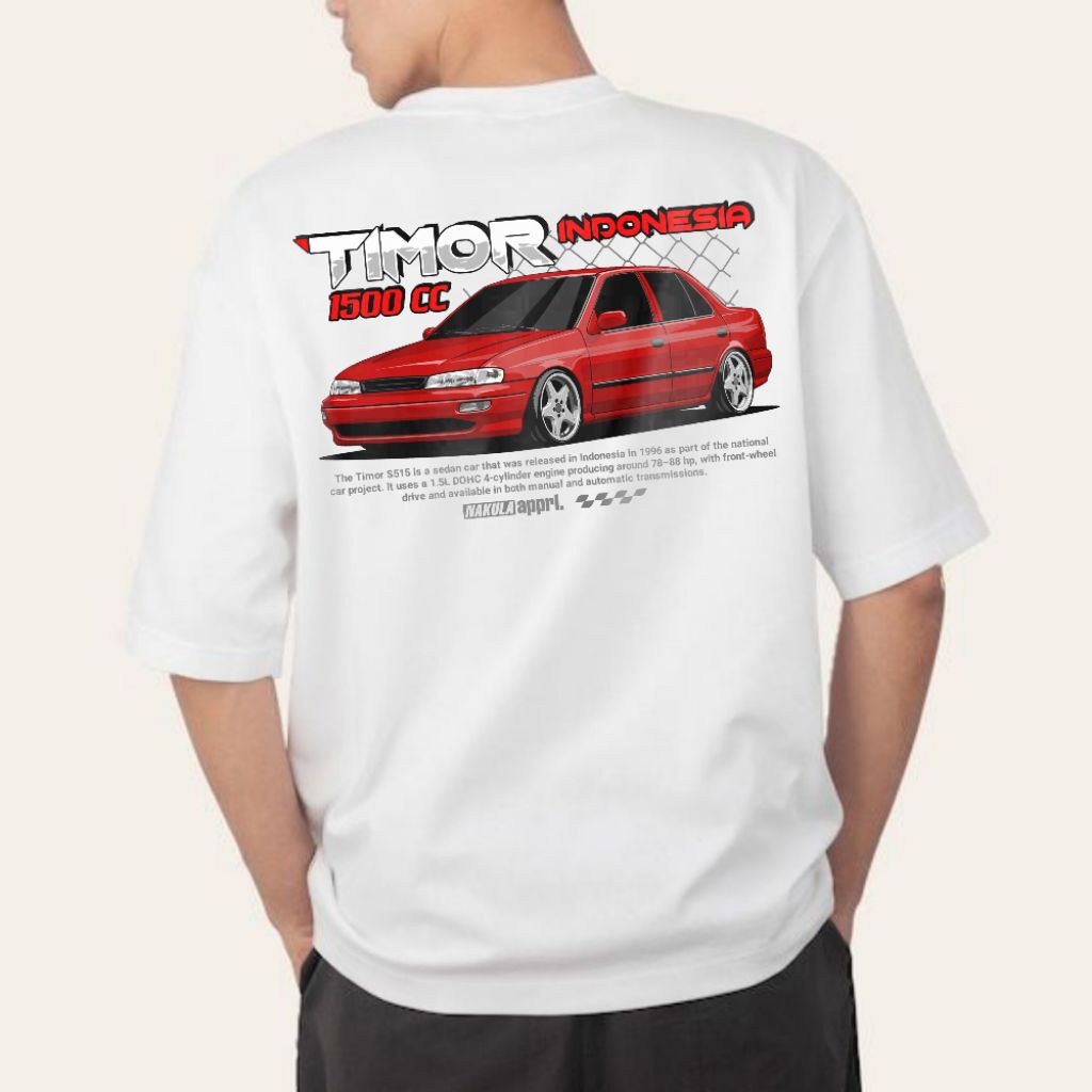 baju kaos mobil Timor Indonesia Timor dohc versi merah