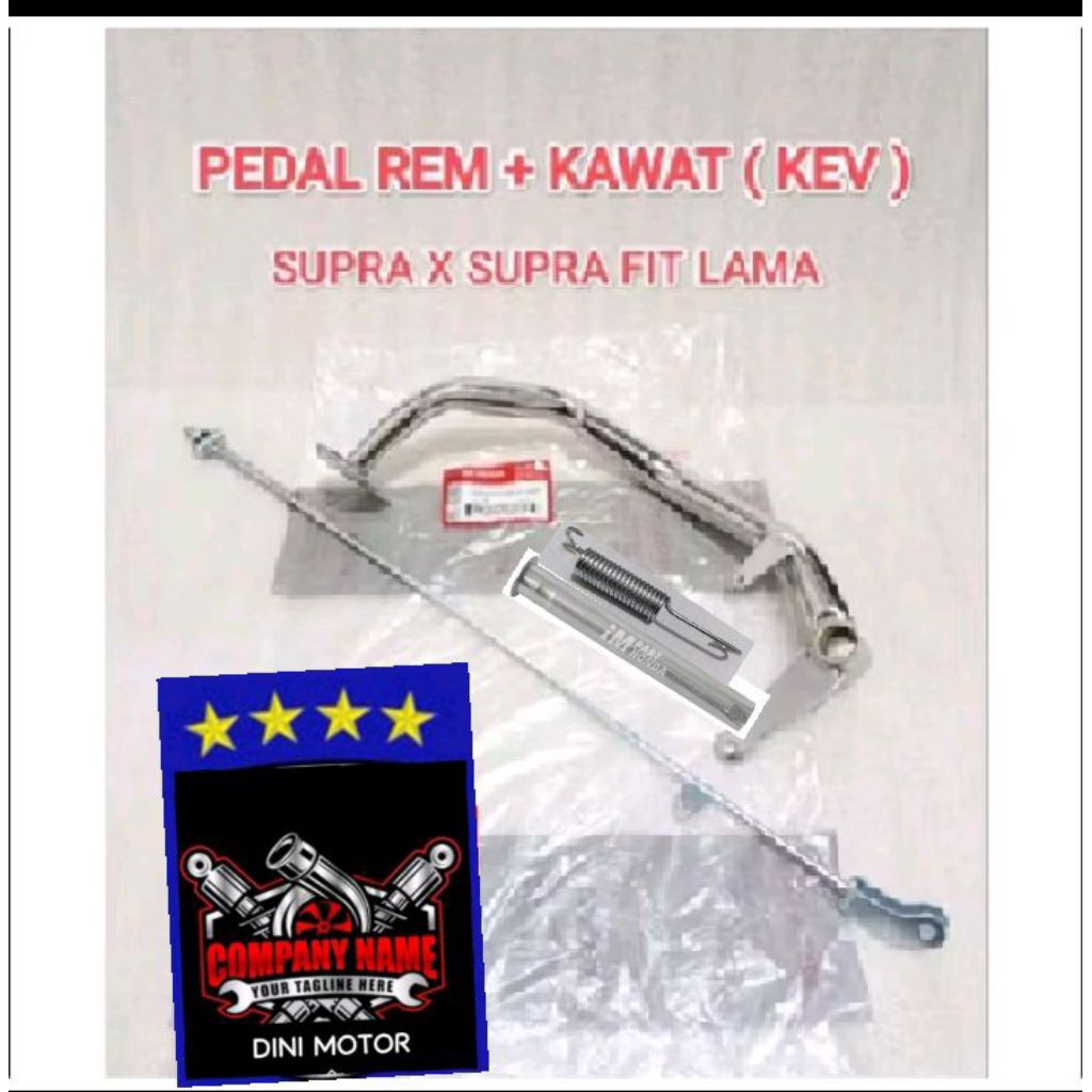 PAKET PEDAL REM KEV AS STANDAR DUA PER PENARIK  KAWAT REM BELAKANG PIJAKAN INJAKN REM BELAKANG SUPRA
