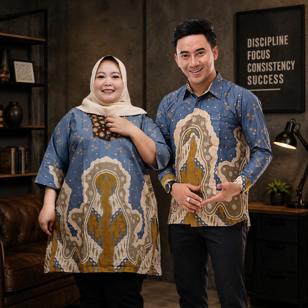 Baju Batik Tunik Couple Jumbo Ld 140 Halus Motif Terbaru