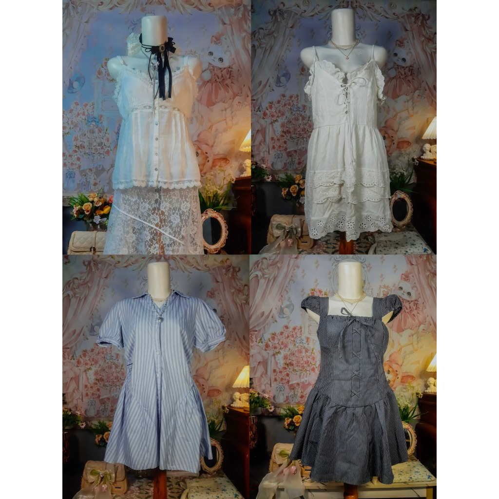 Japan Coquette Gothic Style | Atasan Kemeja Blouse Top Dress Cardigan Sweater Kaos TOP ONLY | axes f