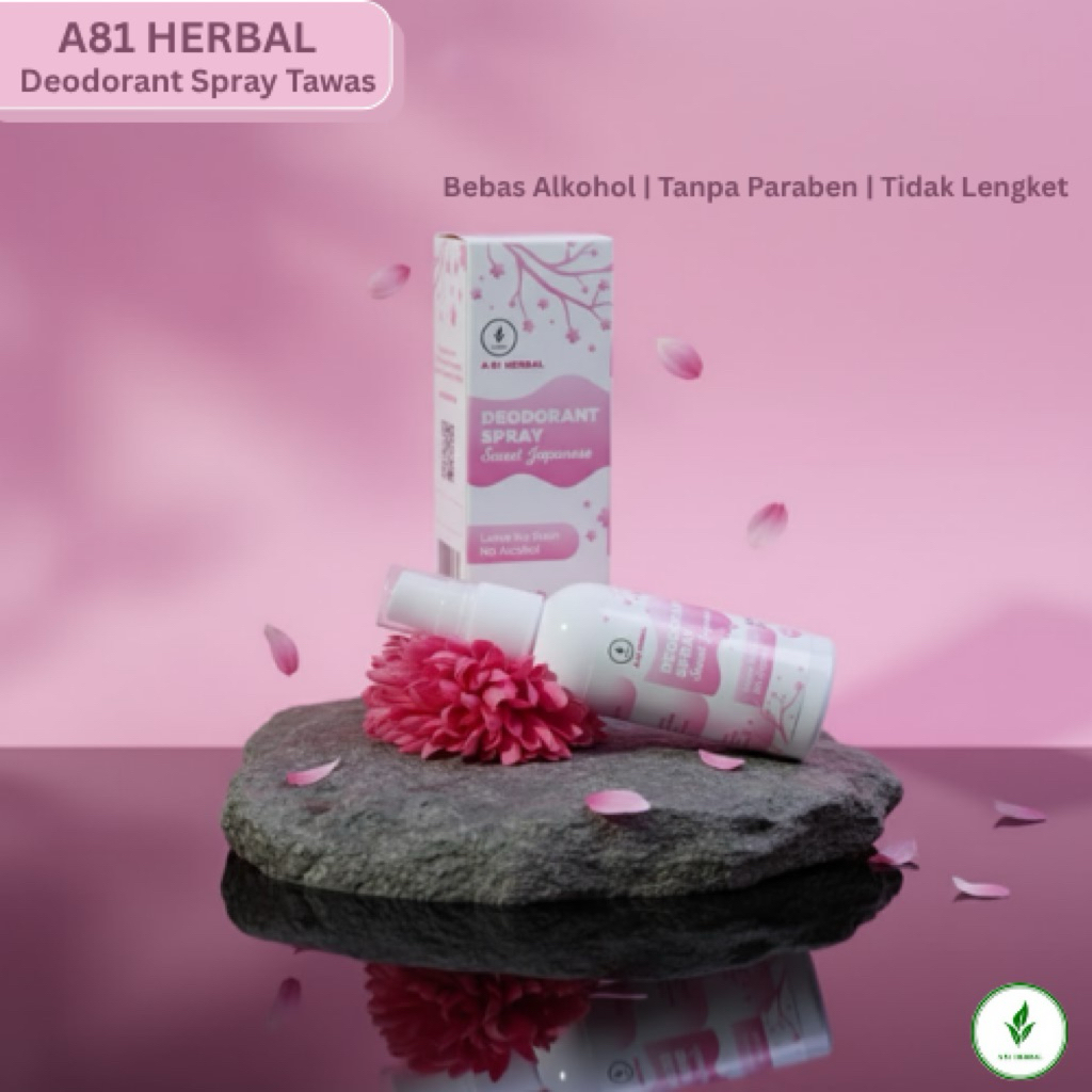 Abi Herbal Deodorant Spray Aroma Sweet Japanese - Tawas Alami, Non Alkohol