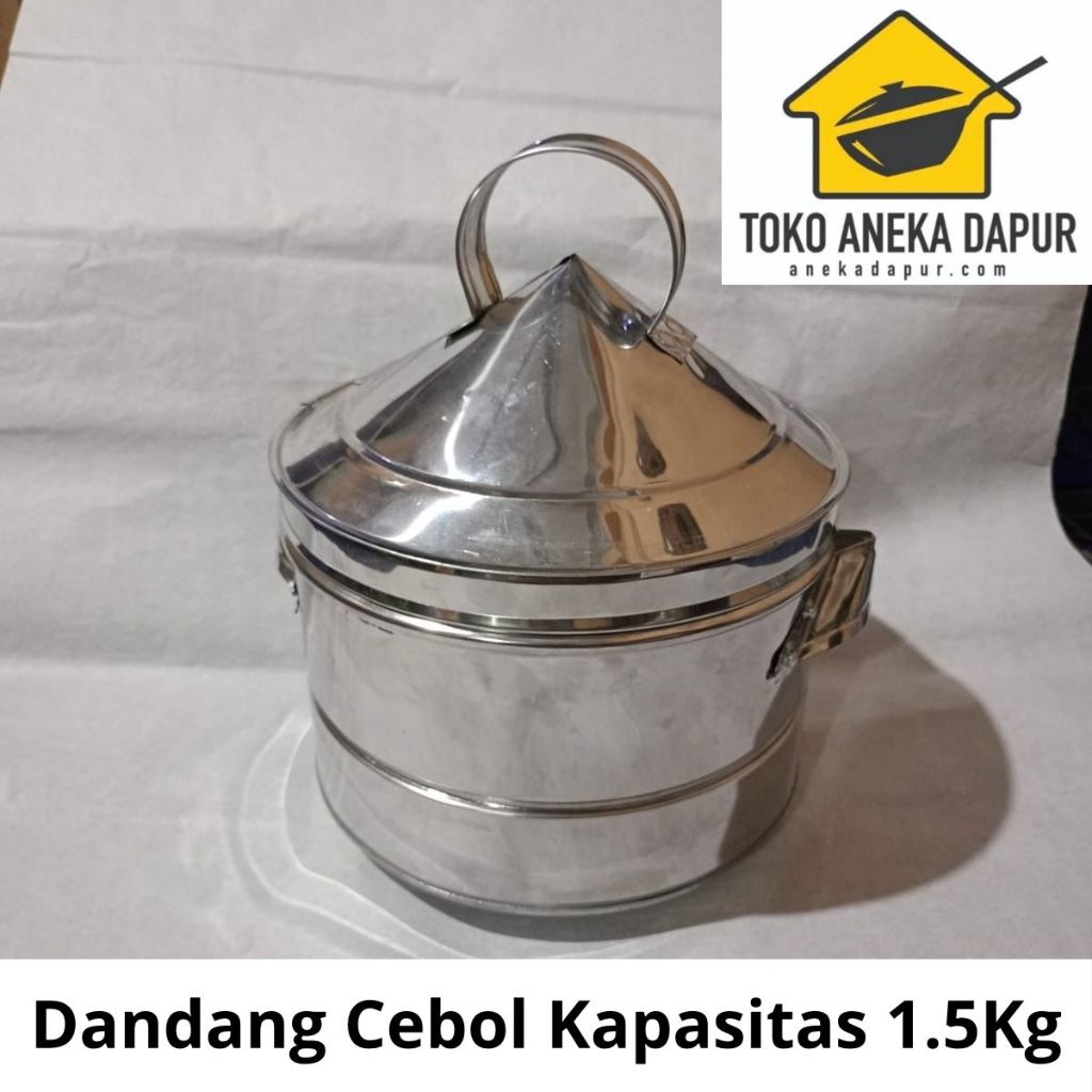 Dandang Cebol Stainless 1.5 Kg | Panci Kukus Mini Serbaguna | Kukusan Bakso, Nasi, Sayur | Anti Kara