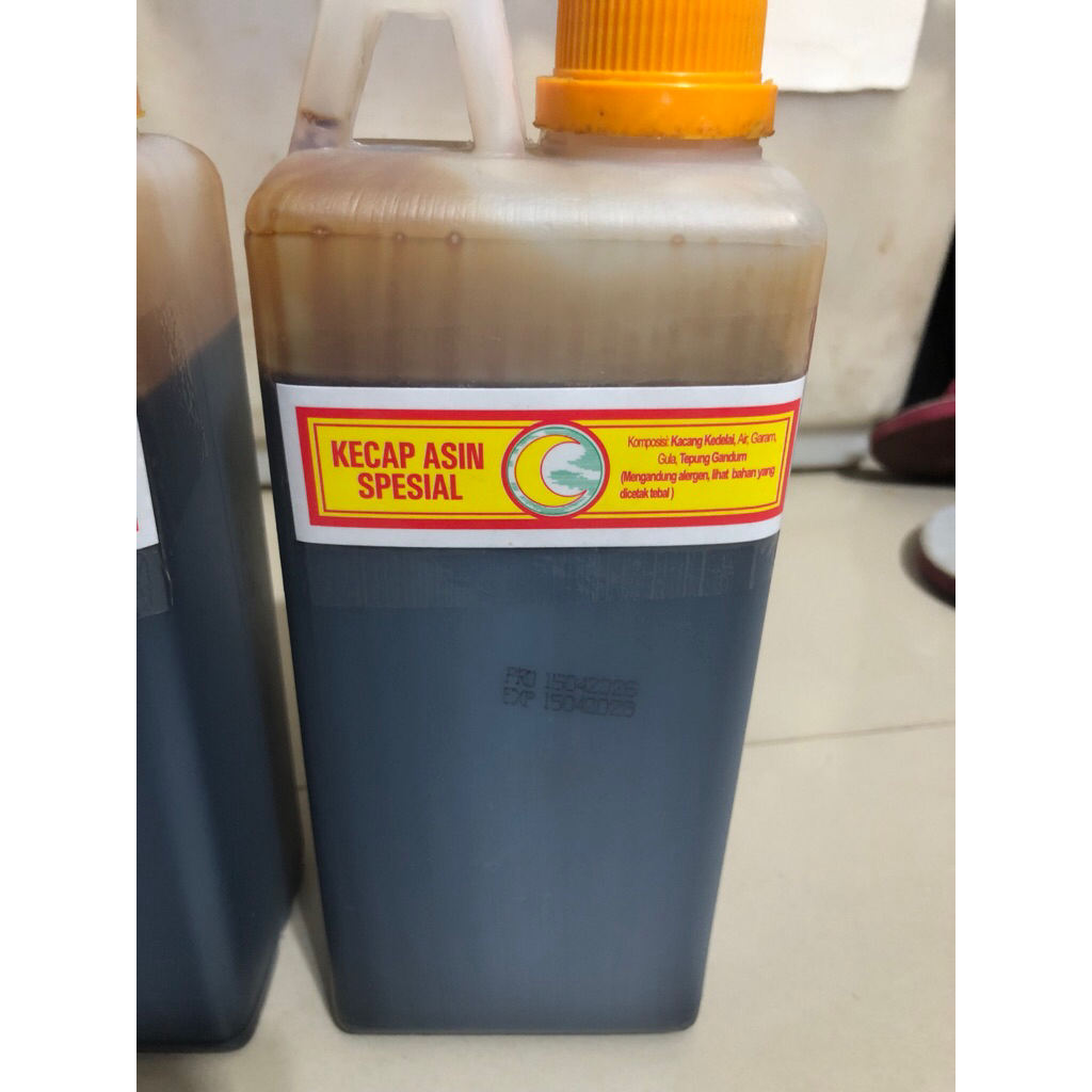 kecap asin spesial cap bulan 1liter kemasan baru