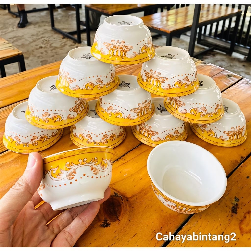 Mangkuk Cuka Keramik Mahkota Set 12 Pcs (Mangkuk Kecil)