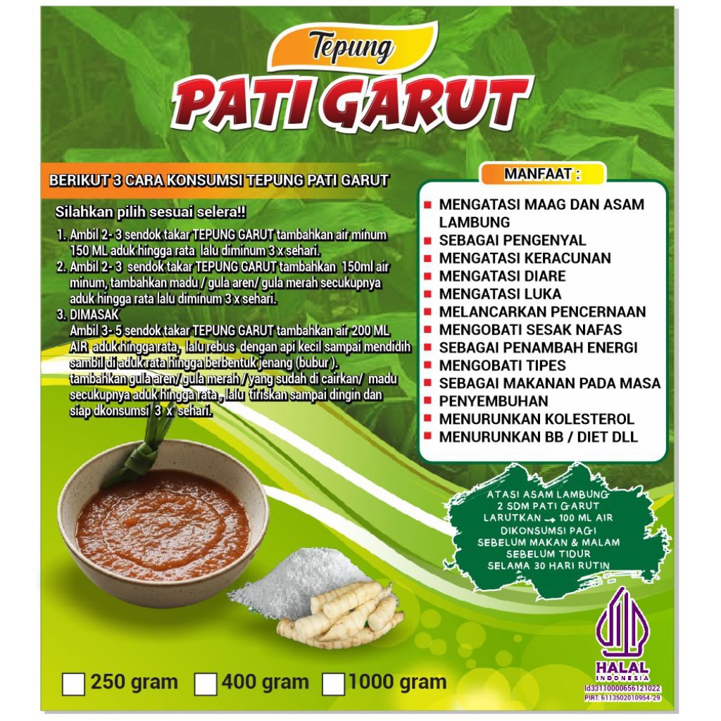 TEPUNG PATI GARUT/IRUT 1KG SERBAGUNA