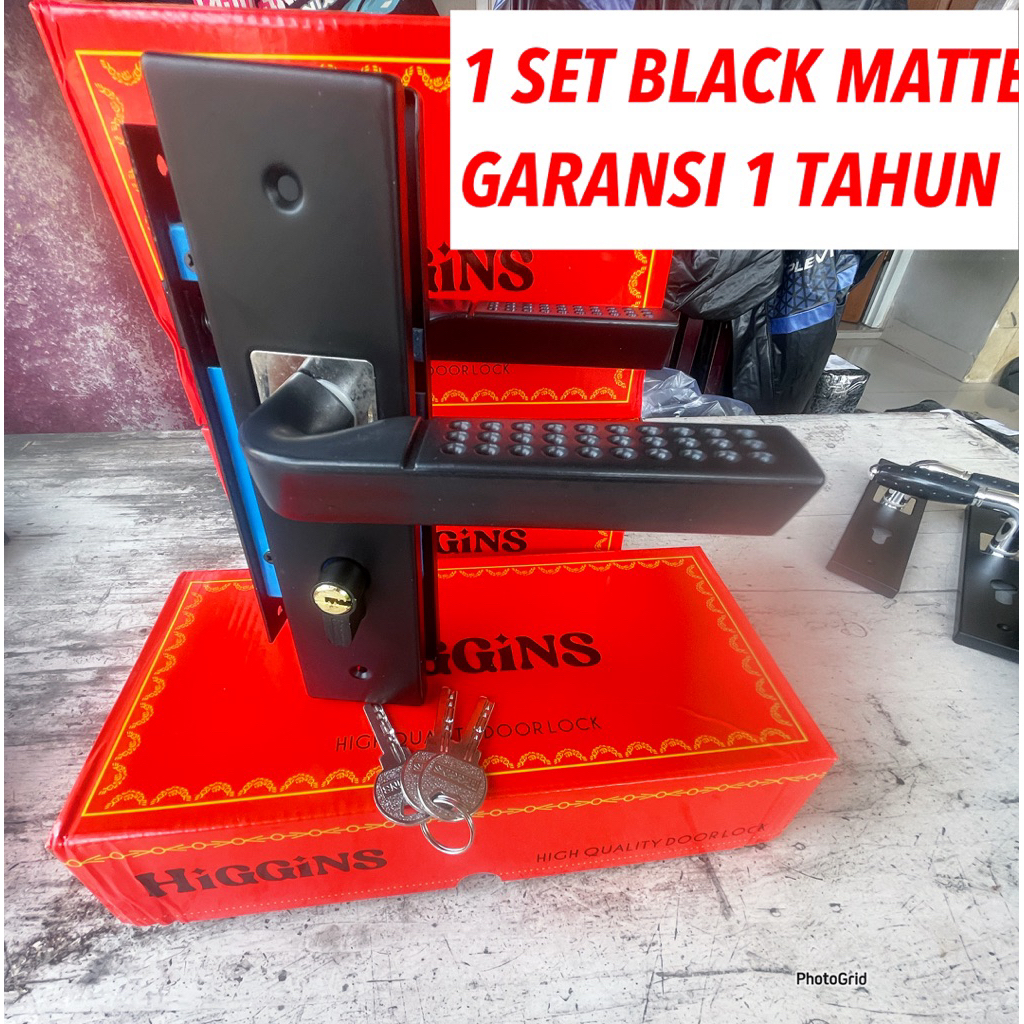 Kunci Pintu Tanggung 20 Cm Hitam Knop Knob Putar/ Kunci Pintu Ukuran Medium 20 Cm/ viva gagang pintu
