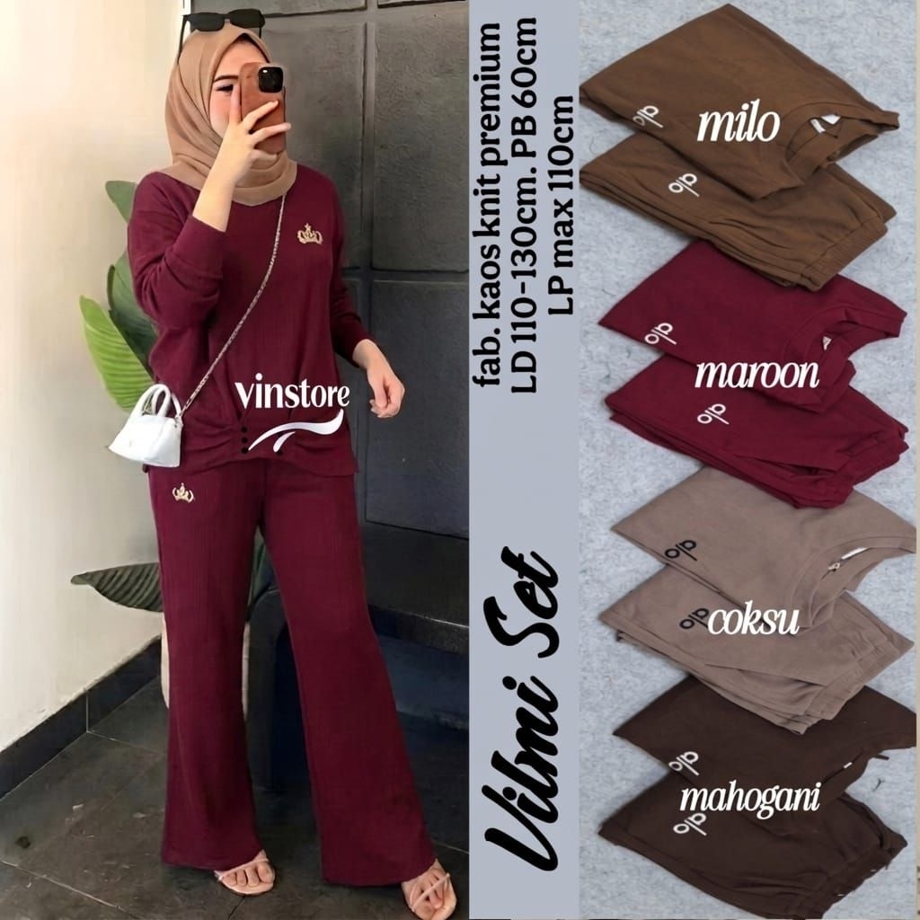 estena one set tunik N&B tunik jumbo ld 110 xxl xl tunik kaos celana rajut import wanita baju setela