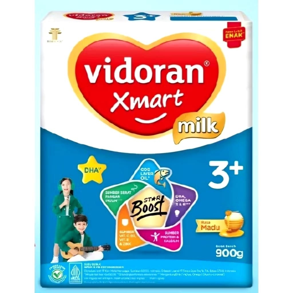 Susu Vidoran Xmart 3+ Madu 900 gram Susu Formula Pertumbuhan Untuk Usia 3-5 Tahun - Susu Formula Bai