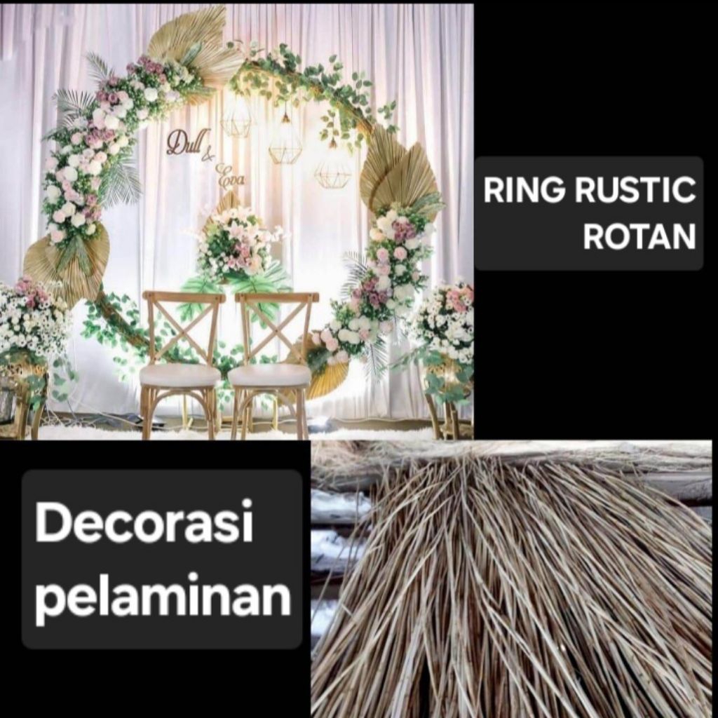RING RUSTIK. Kerajinan, Rotan, Akar, Dekorasi, Wedding, Pelaminan, Pernikahan