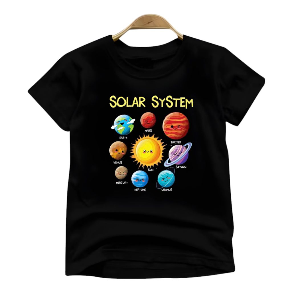 Baju kaos anak Solar System planet Tata Surya