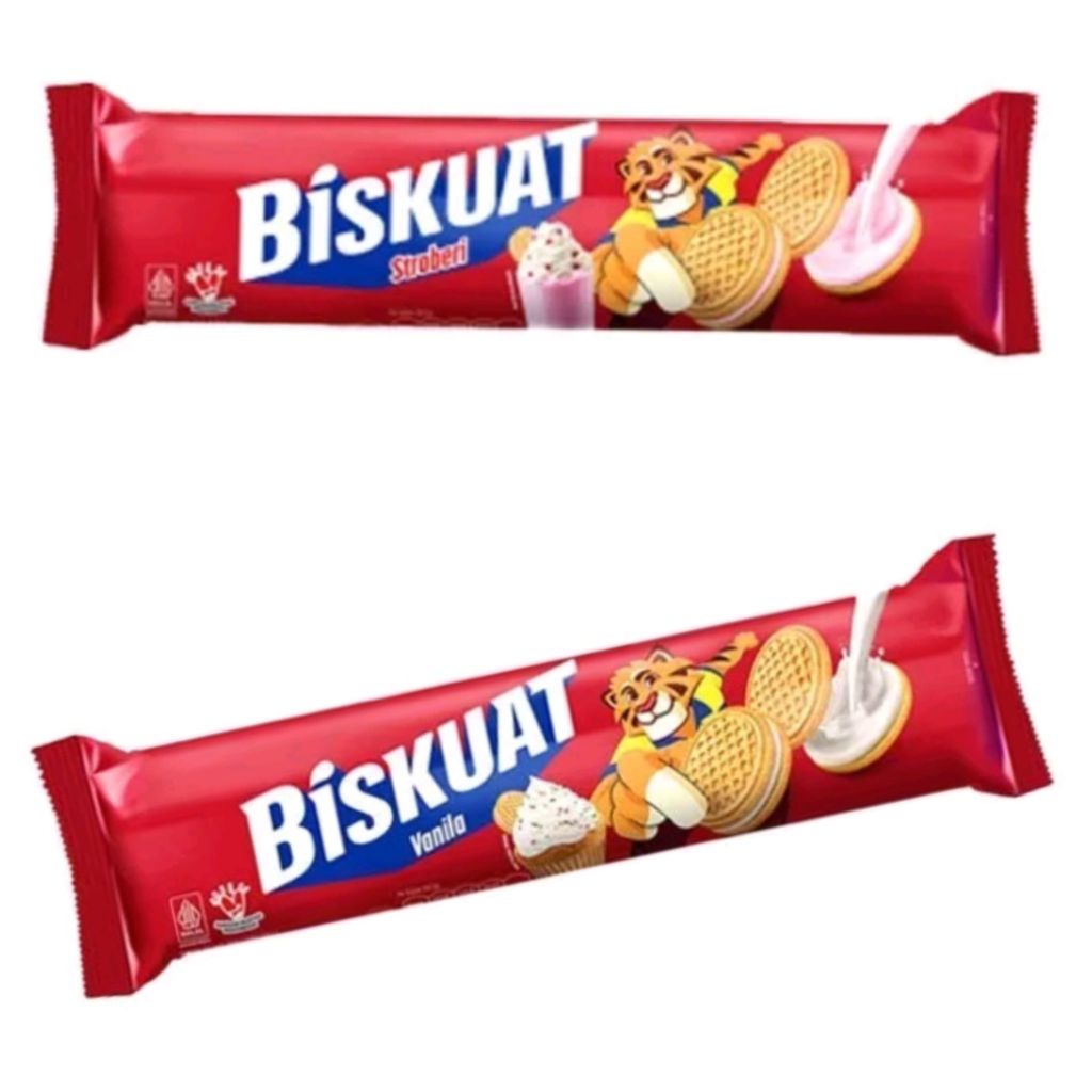 BISKUAT  BISKUIT SANDWICH  CREAM  VANILA & STRAWBERRY 105 GR