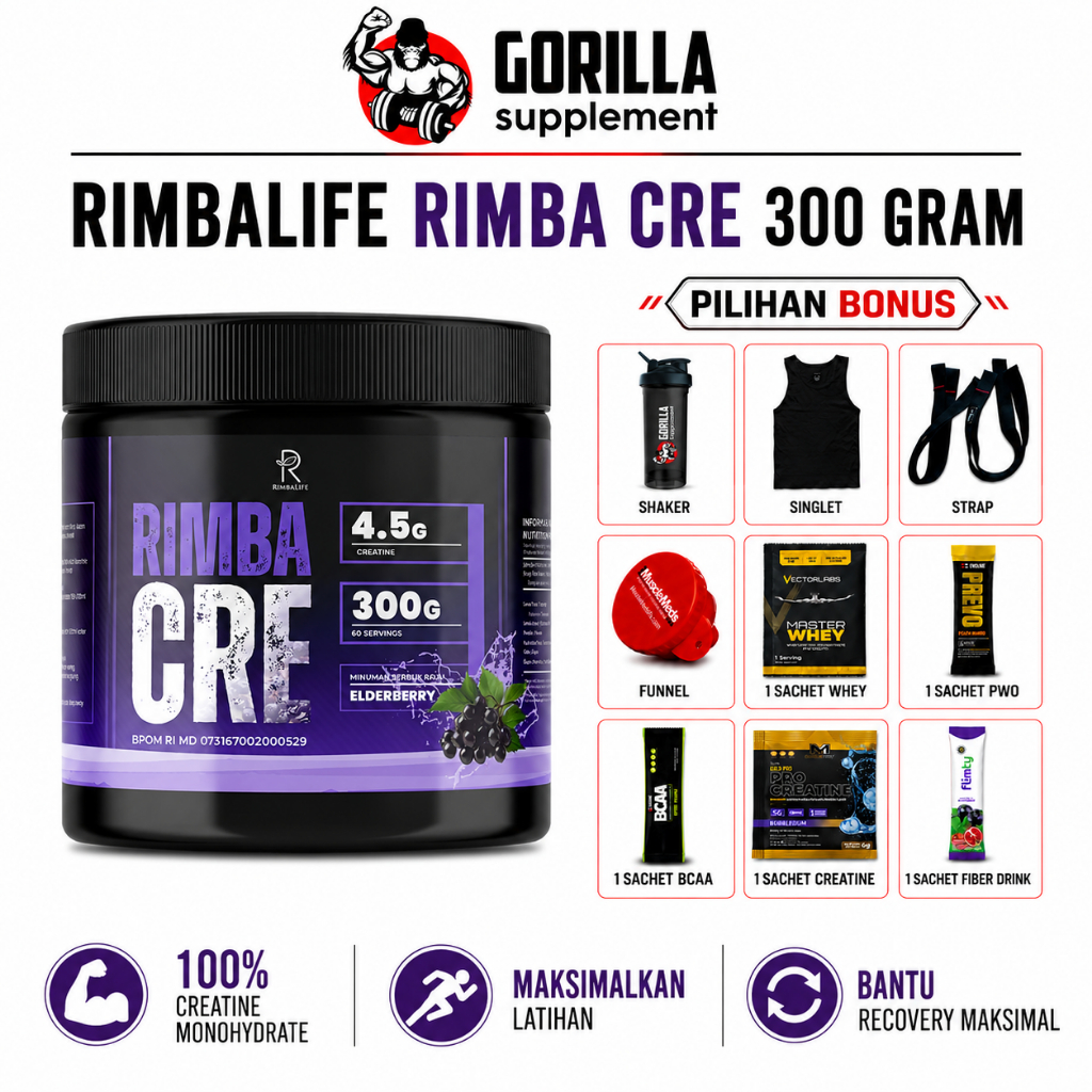 RIMBALIFE Rimba Cre 300 Gram Creatine Pure Monohydrate RimbaCre