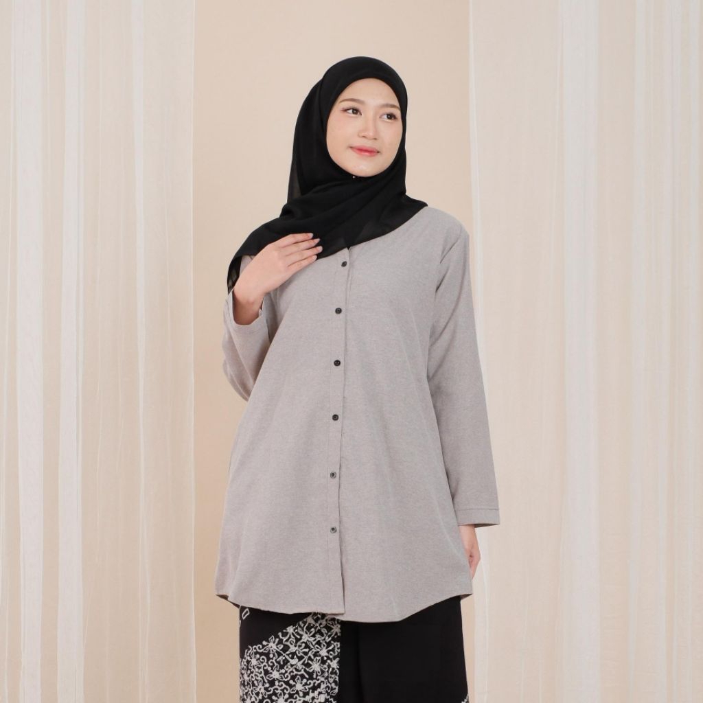 Kemeja Tunik Wanita Muslimah Baju Atasan Tunik Polos Santriwati