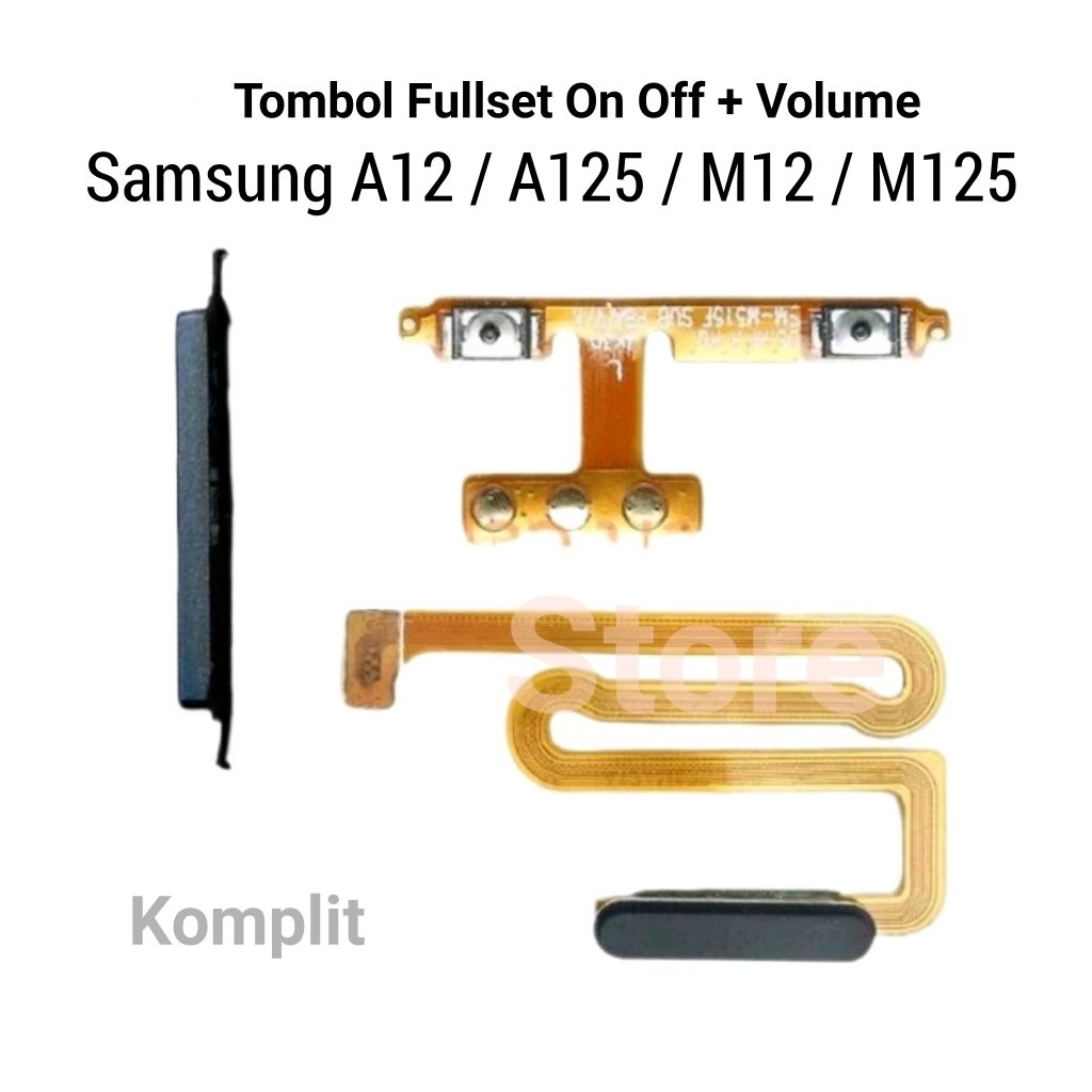 Flexibel On Off +Volume + Tombol Luar Samsung A12 / M12 Fullset Flexibel On Off Volume Fingerprint O