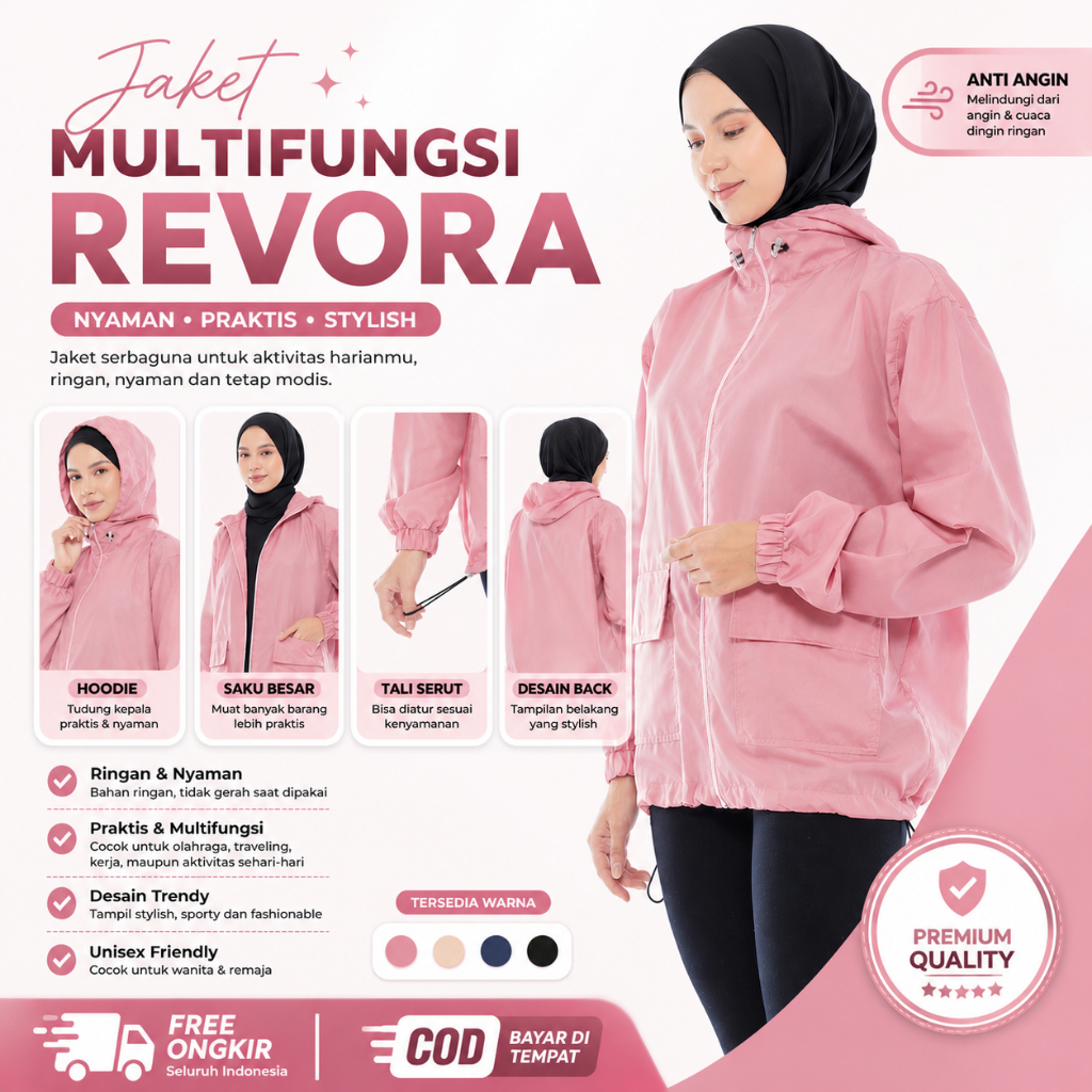 TREASURE.WEAR - Jaket Olahraga Parasut Wanita Terbaru Stylish Jaket Sport Hiking Gym Running Zumba C