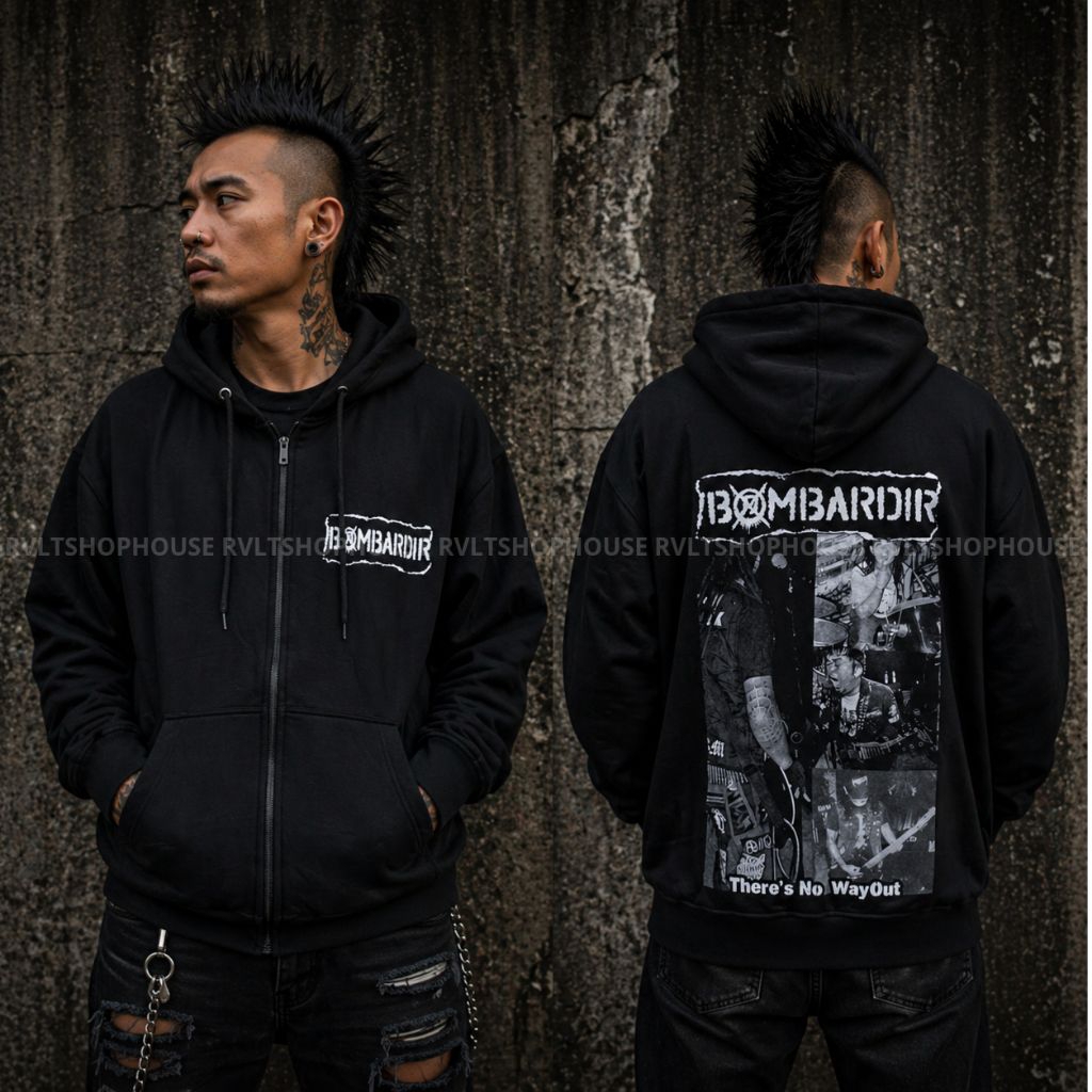 Jaket Zipper Band Punk Bombardir / Jaket Punk / Jaket Distro