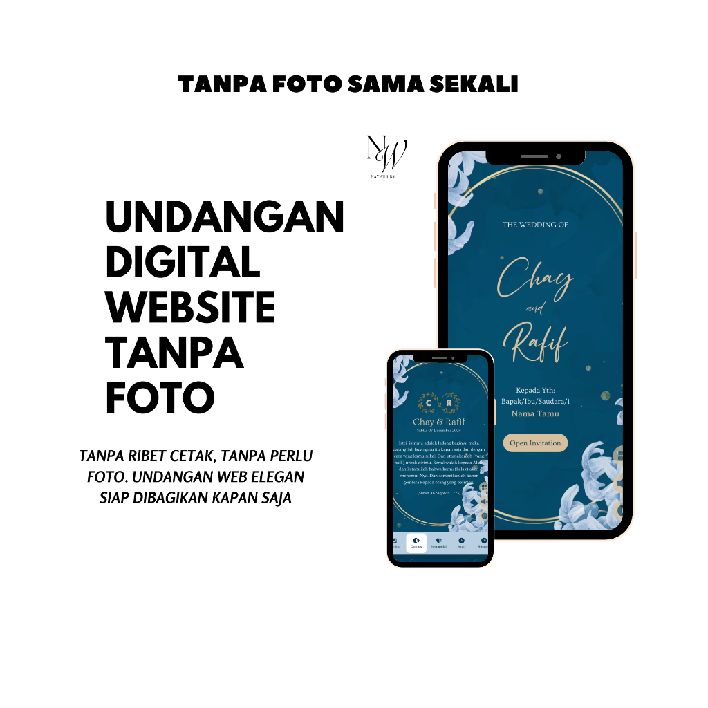 undangan digital website tanpa foto