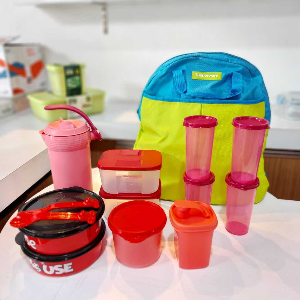 Tupperware paket promo murah baru free tas ransel