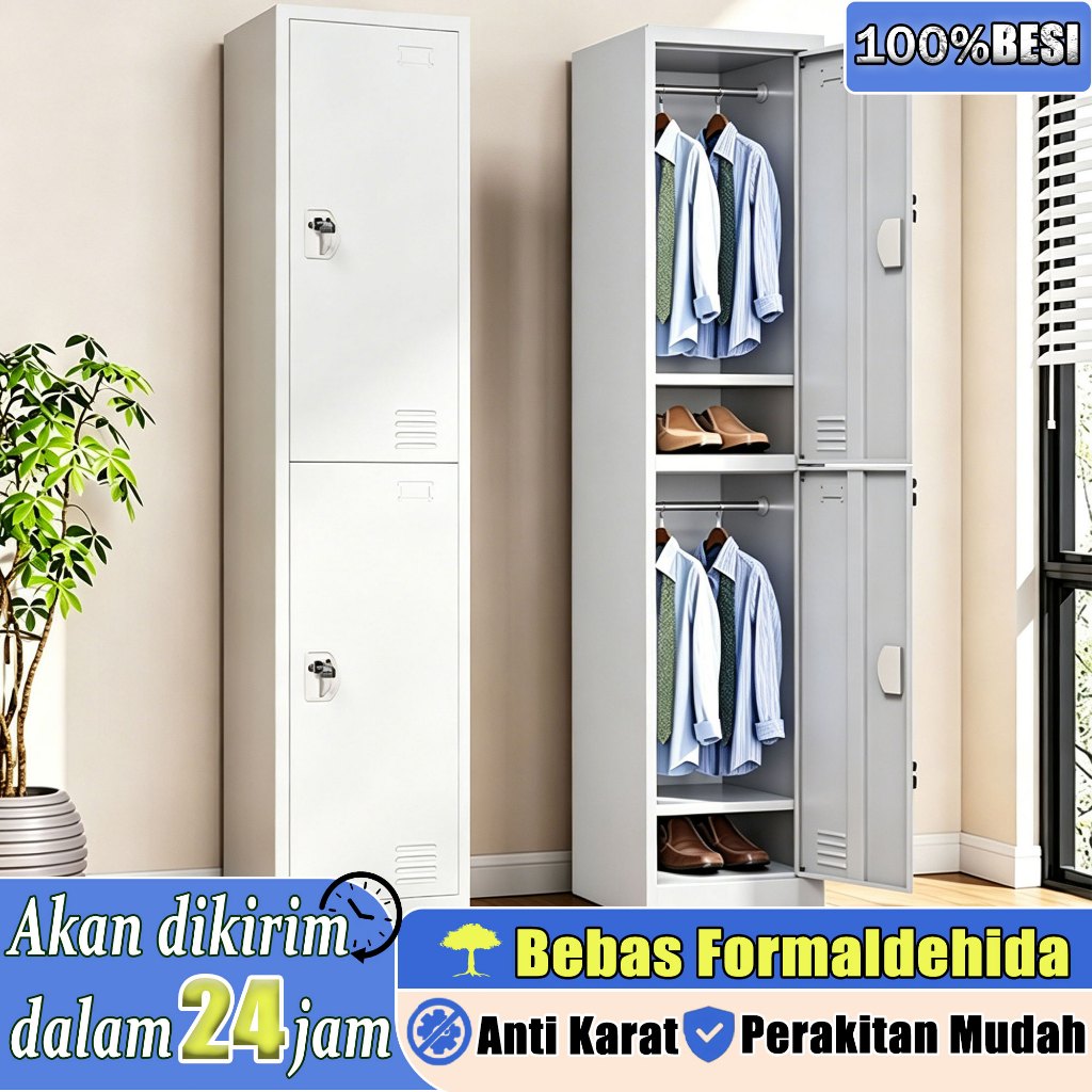 Pengiriman cepat lokal,Lemari Penyimpanan Besi - Lemari Loker Lemari Multi-Pintu Dengan Kunci Lemari