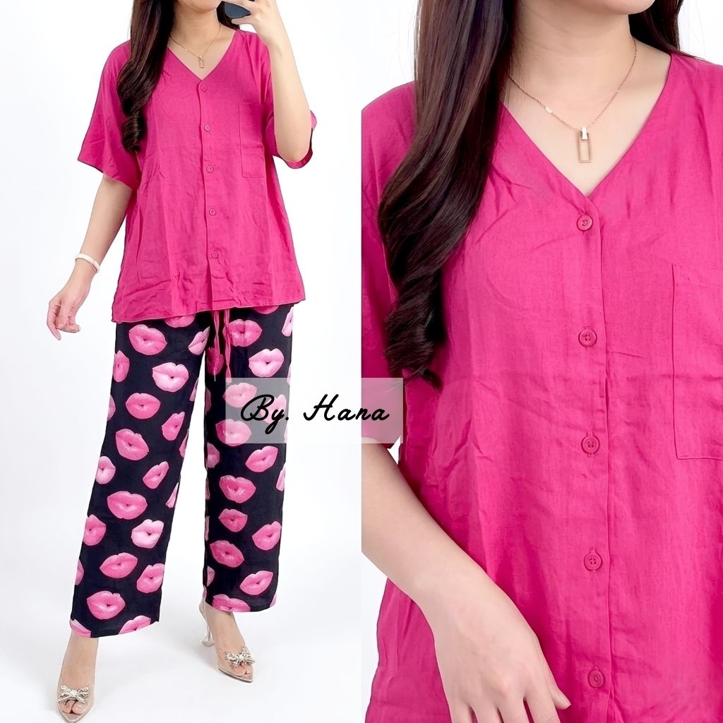 Setelan Fanya Jumbo Ld120 Rayon 4021 | Piyama | One set Baju Tidur | One set Busui
