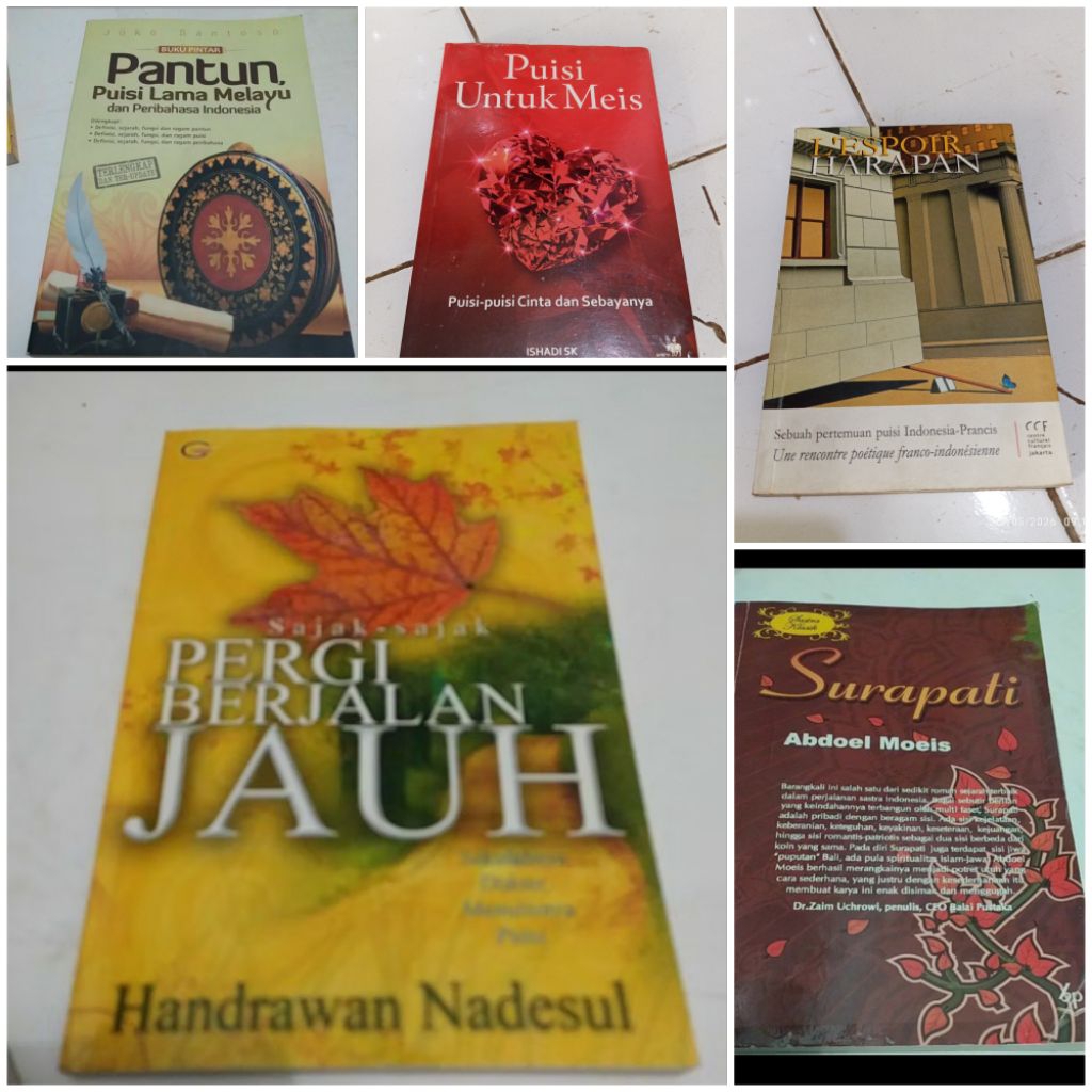 Sajak sajak pergi berjalan jauh / Surapati / Buku pintar pusi lama melayu / Lespoir  harapan  sebuah