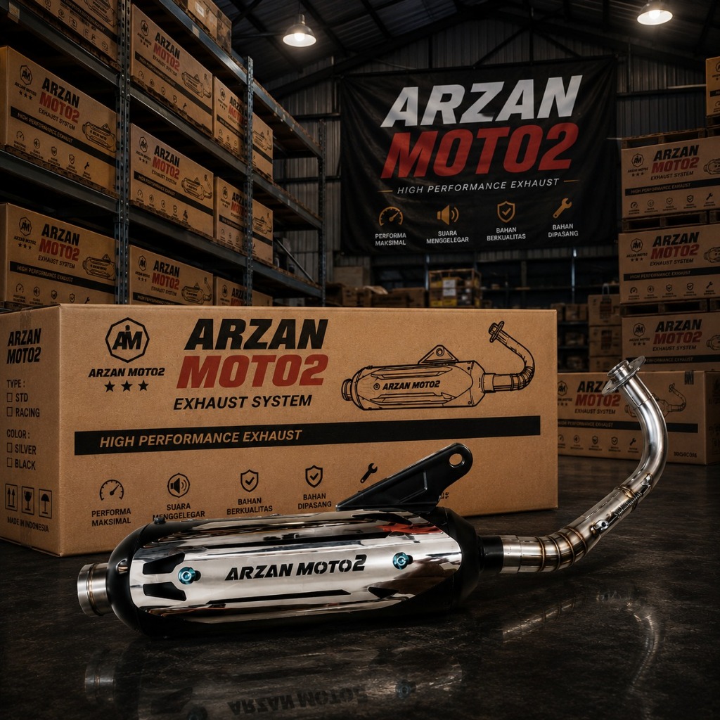Knalpot Mio Standar Racing inlet 28-38 MM Original Arzan Moto2 untuk  Beat, Vario Scoppy