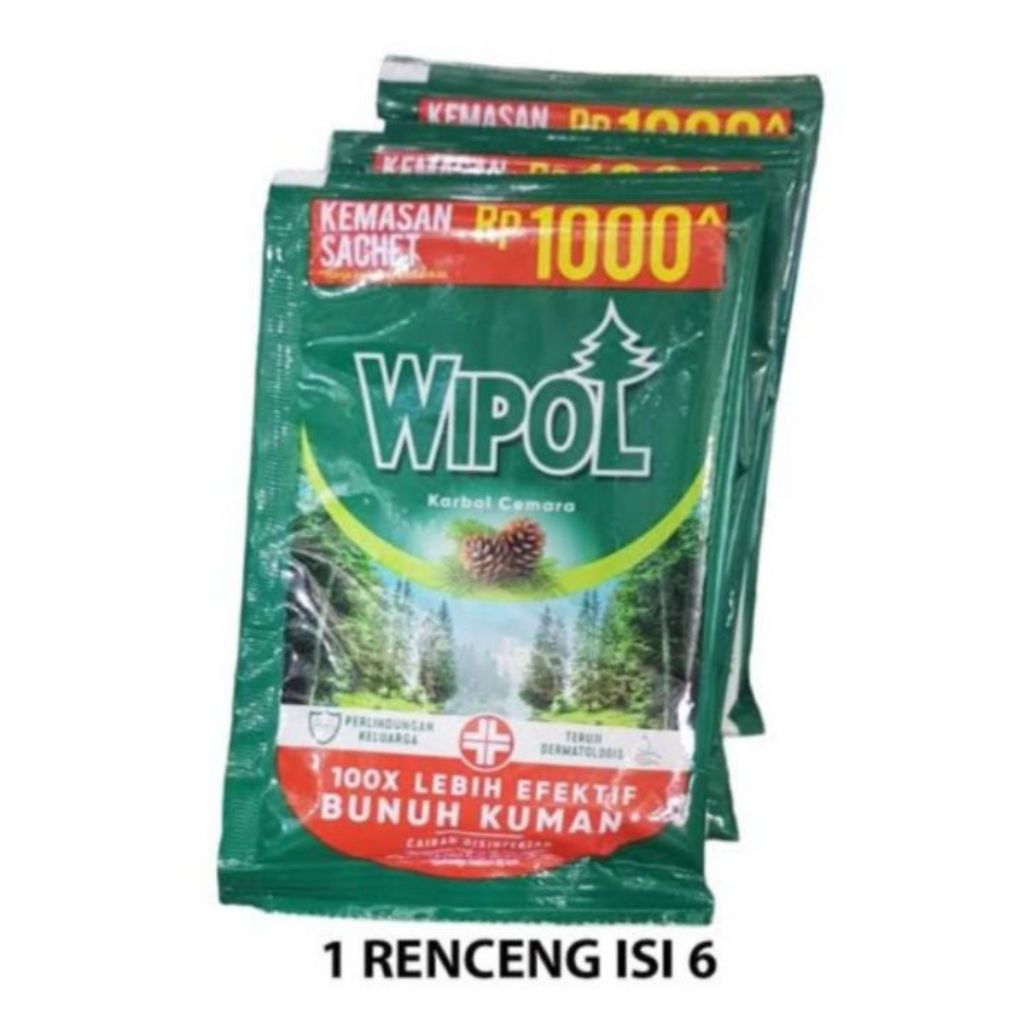 Wipol Karbol Cemara Renceng Isi 6 Sachet
