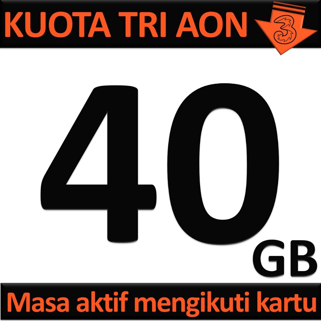 Tri AON 40GB Full Kuota Aktif Panjang 24 Jam