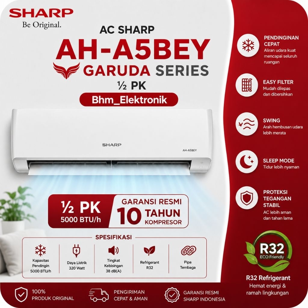 AC SHARP AU-5BEY 1/2PK AC SHARP 1/2pk Unit Only