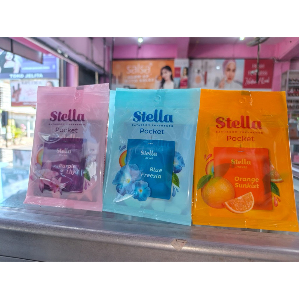 Stella Pocket Bathroom 10gr - Slim Gel Technology, Aroma Segar, Tahan Lama