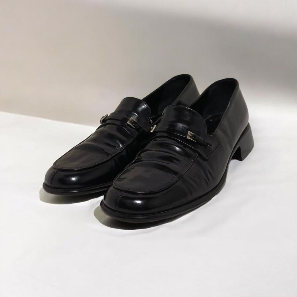 Prada Womens Black Genuine Leather Loafers original