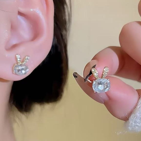 [COD]Anting Kelinci Zirkon Emas Wanita Anti Karat, Perhiasan Stylish