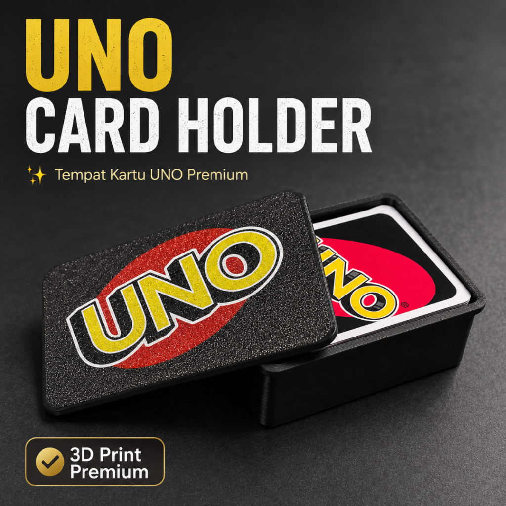 UNO Card Holder Premium 3D Print | Tempat Kartu UNO | Box Penyimpanan Kartu UNO