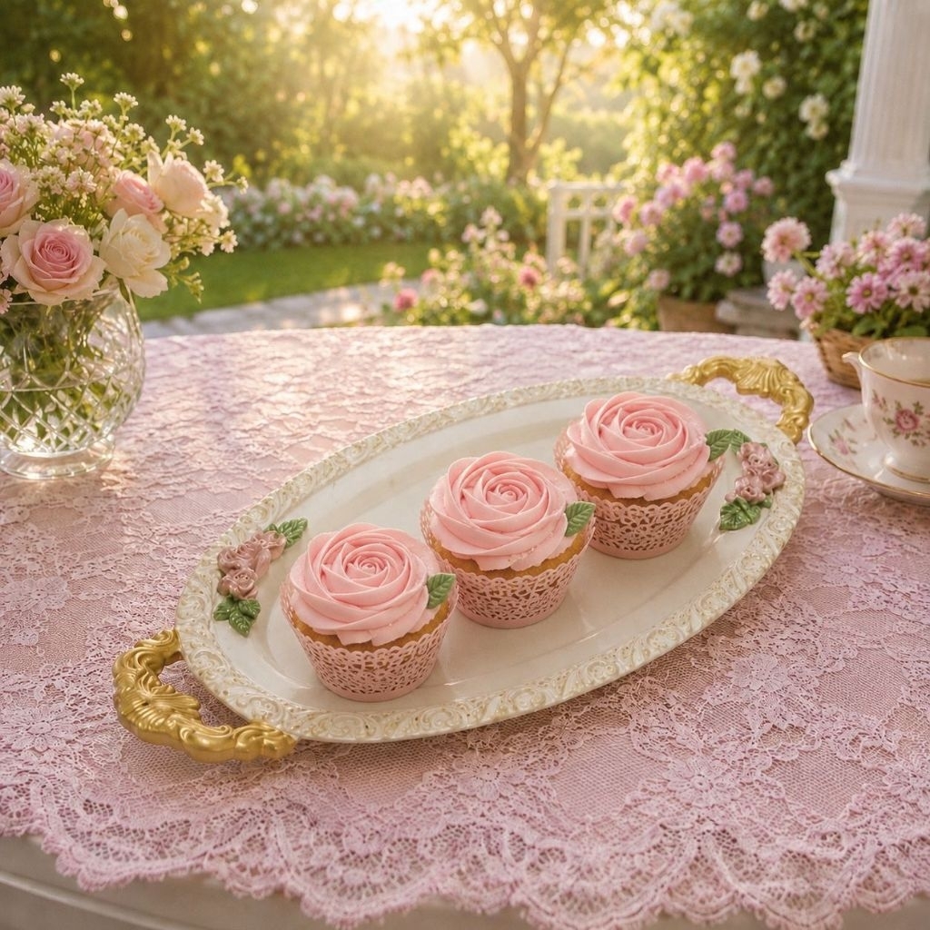 Cake Stand Putih Pink Bunga Putih Ori Turki Turkey Rose Cake Stand Nampan bunga pink Nampan Pink Nam