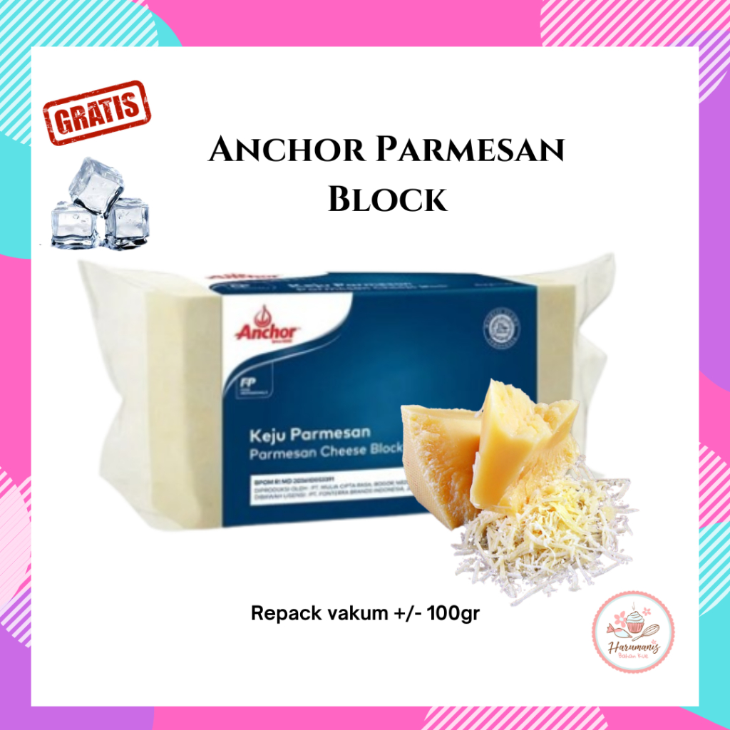 Keju Anchor Parmesan Blok Anchor Parmesan Cheese Block Vakum +/-100gr