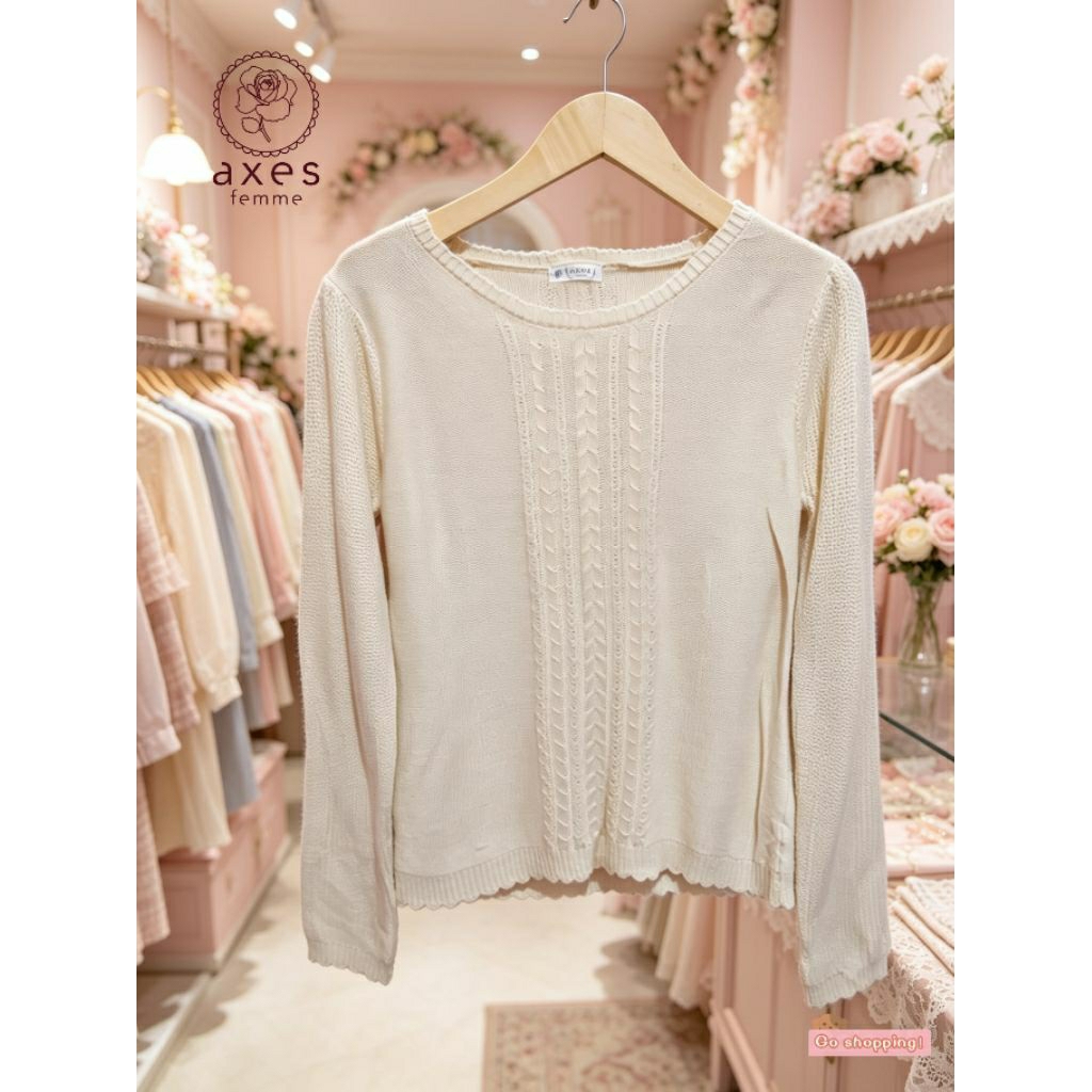 AXES FEMME SWEATER RAJUT KEPANG COQUETTE KAWAI MORIKEI