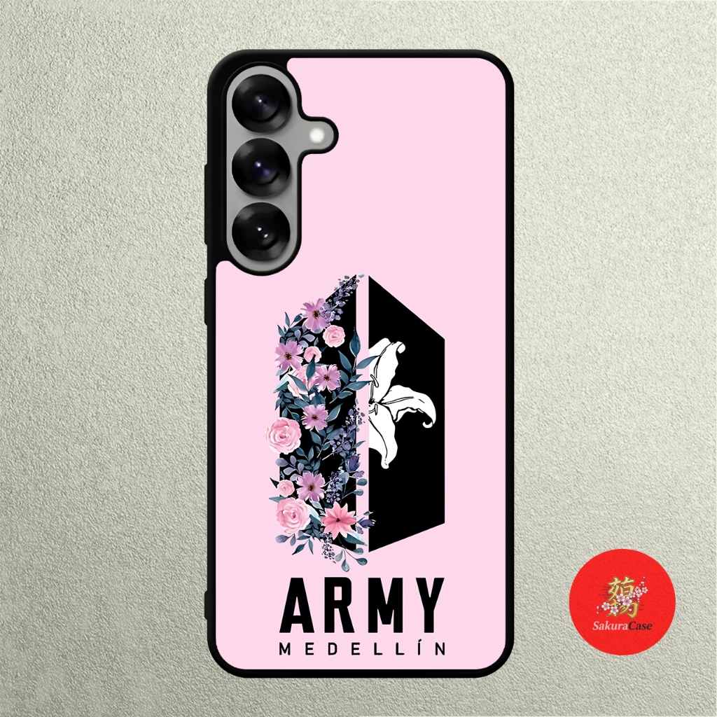 Case Samsung A57 A56 A36 A37 A50 A50 A51 A52 A53 A54 A55 Rubber Softcase  BTS Army Medellin