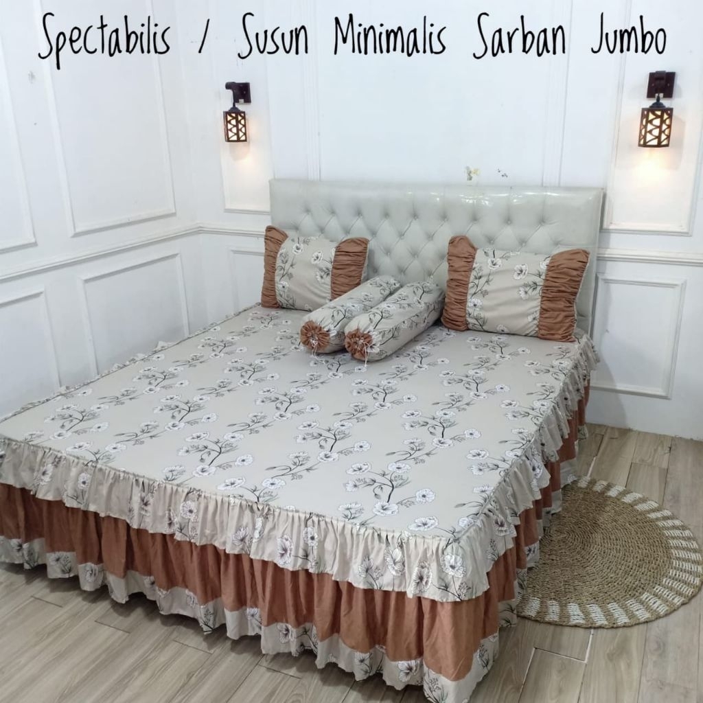 sprei rumbai susun minimalis Sarban jumbo Ukr 180x200x20