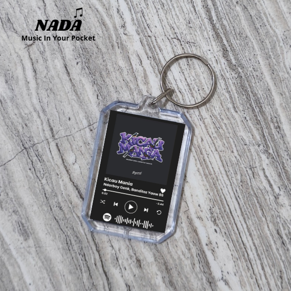 Gantungan Kunci Spotify Kicau Mania Ndarboy Genk | Keychain Lagu Barcode Bisa Scan Premium