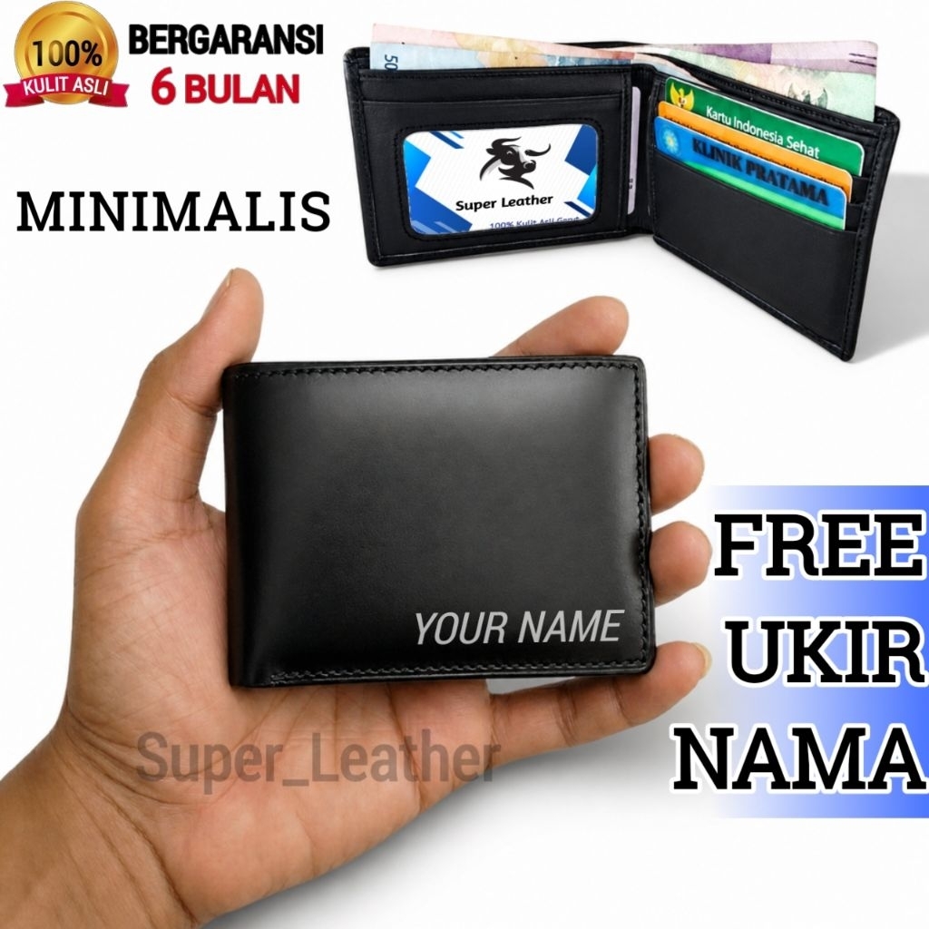 Dompet Pria Kecil ORIGINAL Kulit Asli Lipat Mini Tipis