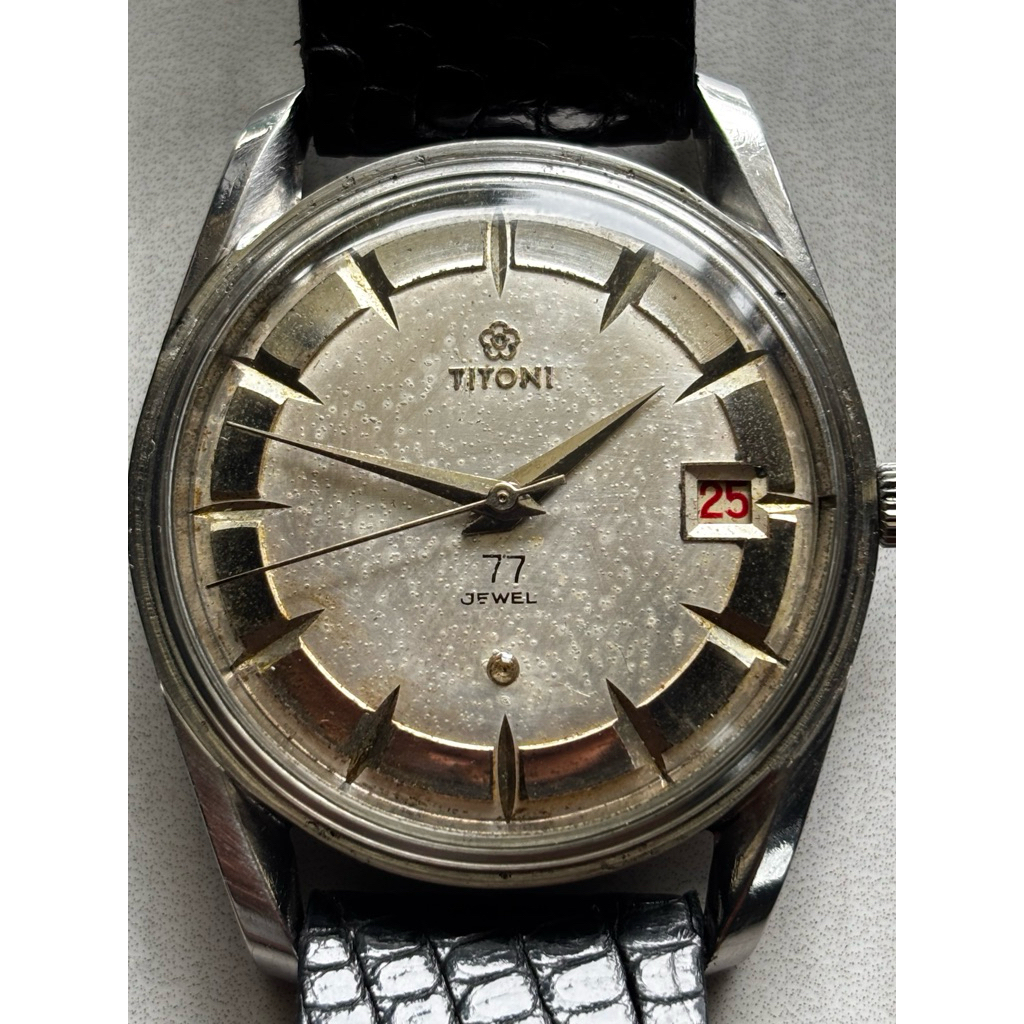 Jam Tangan Vintage TITONI Automatic 77 Jewel kondisi mesin norma ring bezel tidak ada