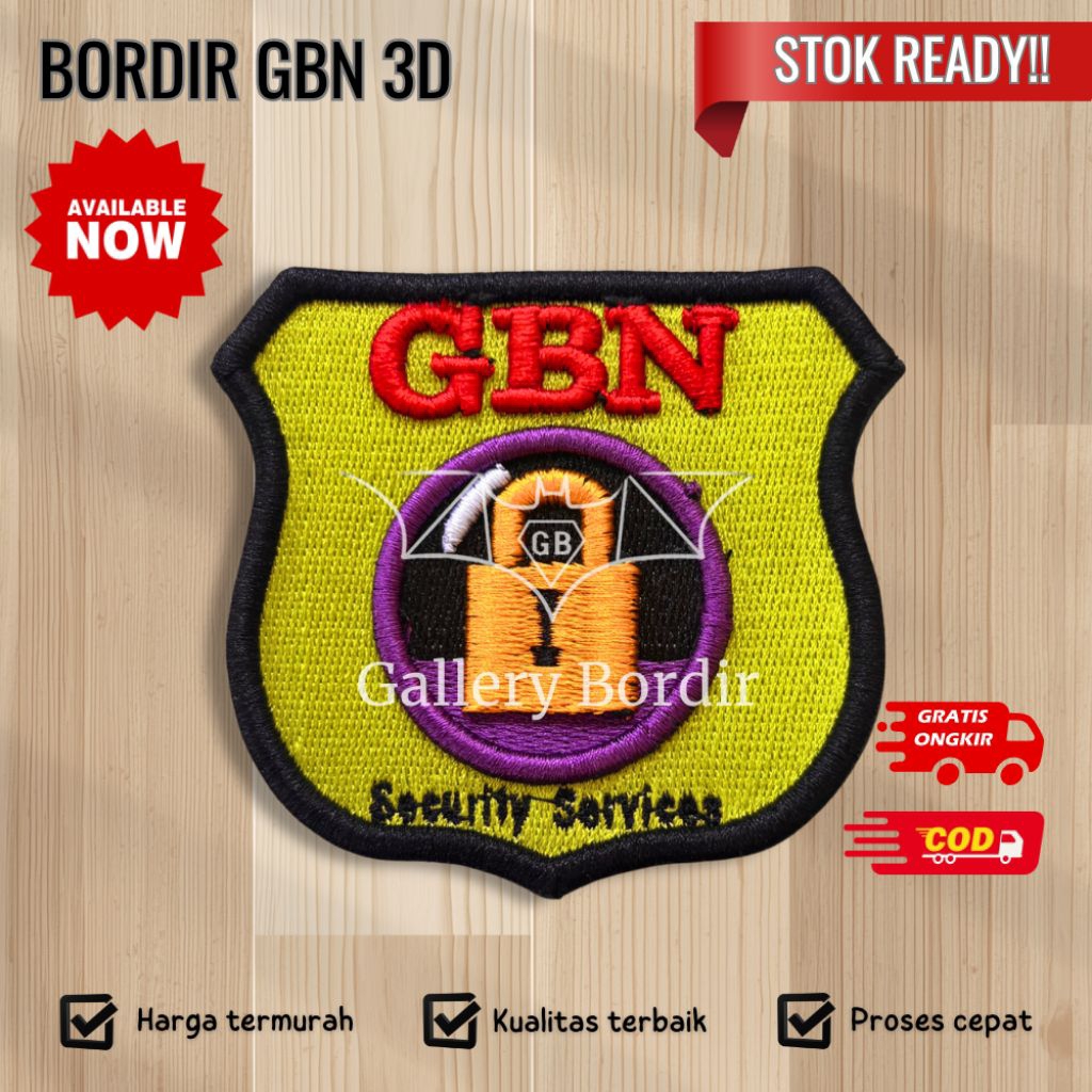 BORDIR logo PT gbn garda Bangsa timbul 3d