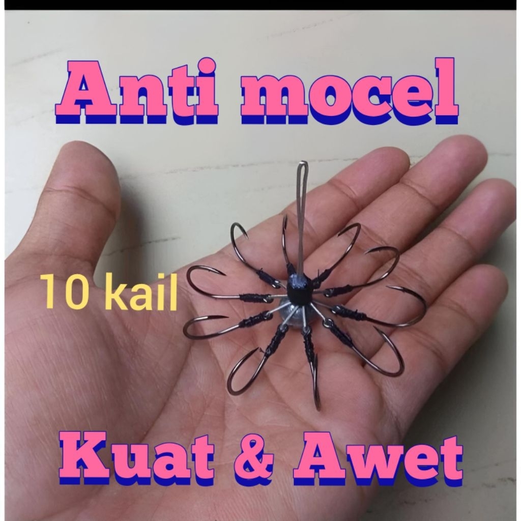 pancing garong 10 mata kail bahan neklin leher panjang