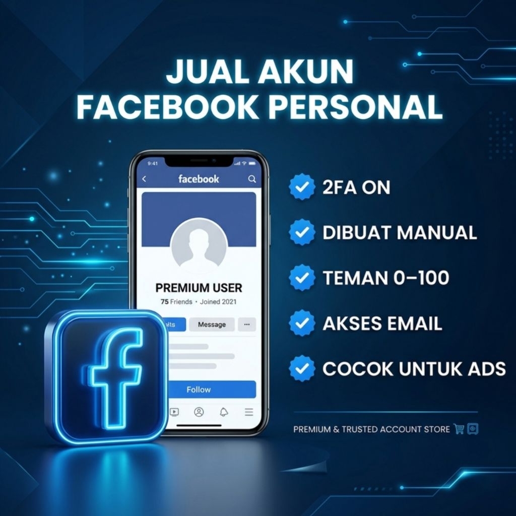 Akun PERSONAL Facebook Kuat 2FA ON Termurah Akses Lengkap
