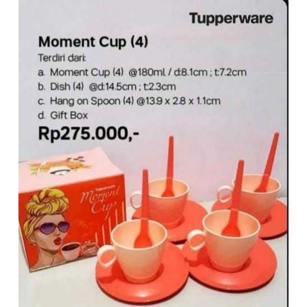 Tupperware Moment Cup Set 4