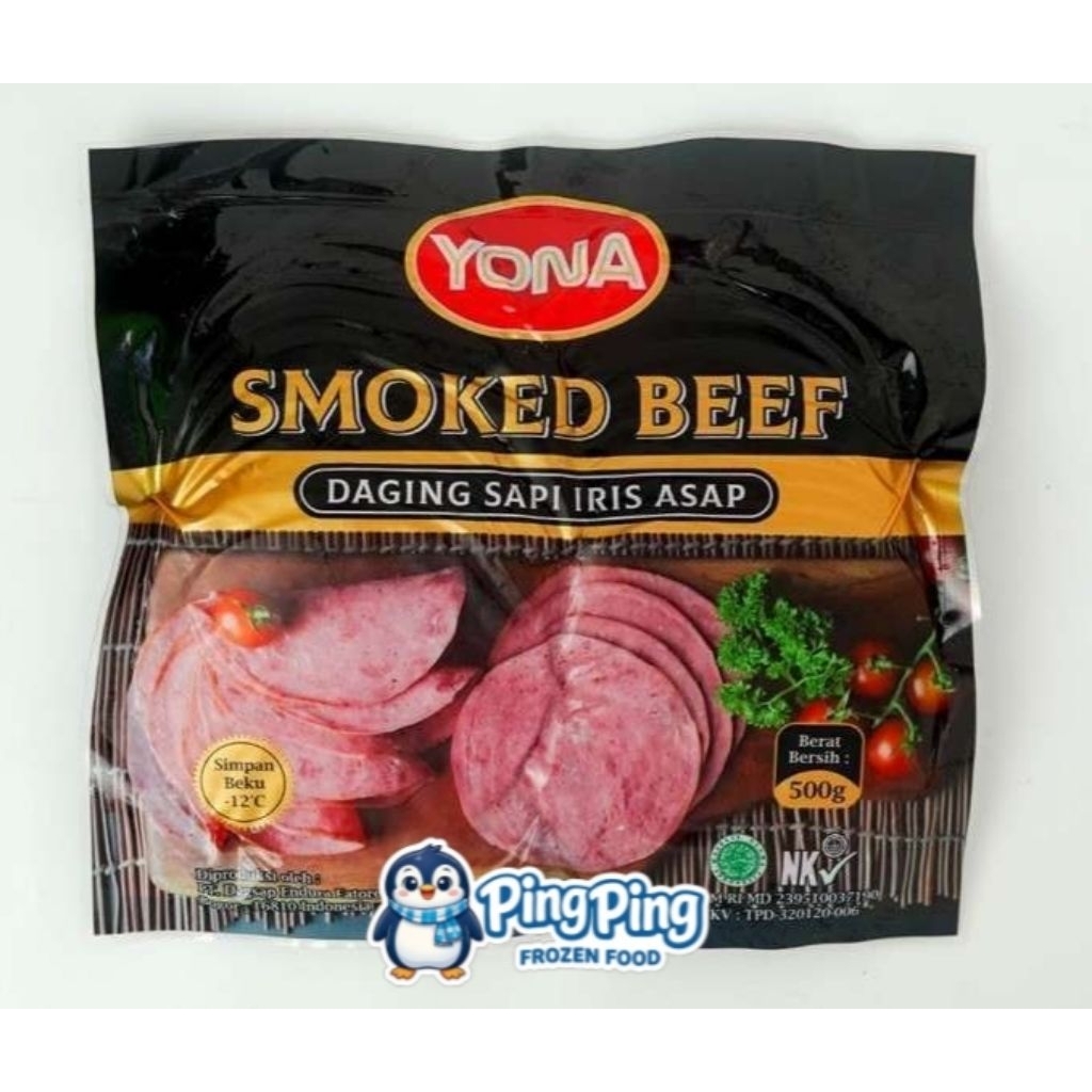 YONA Smoked Beef 500gr Daging Sapi Asap bulat Burger Smoke Kebab Frozen Food Surabaya