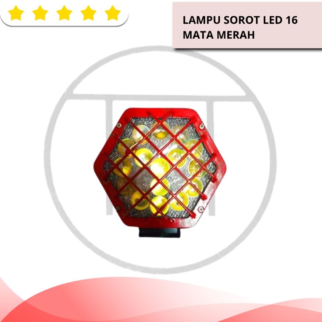 Lampu sorot led 16 mata merah