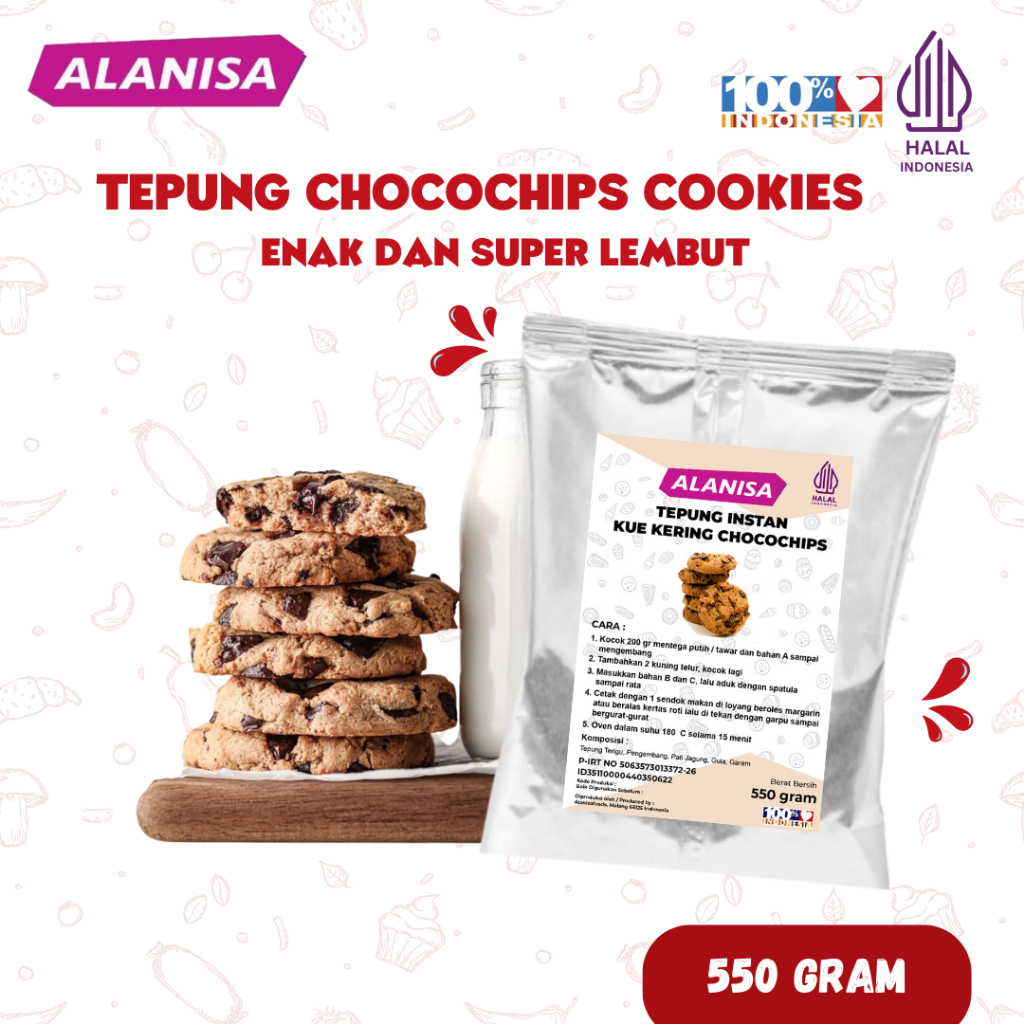 TEPUNG PREMIX CHOCOCHIPS COOKIES 550GR RENYAH