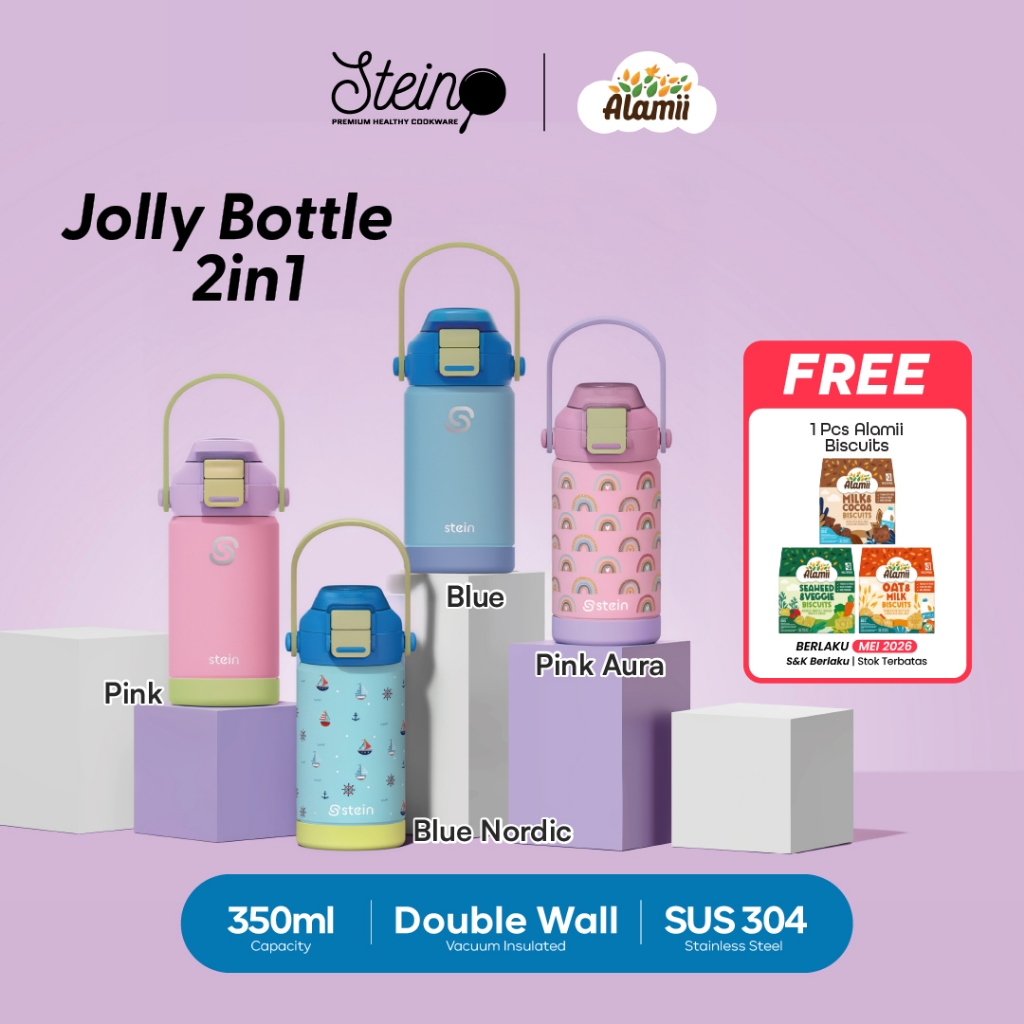 Stein Tumbler Jolly Bottle 2in1 350ml - Botol Minum Dua Fungsi SUS 304