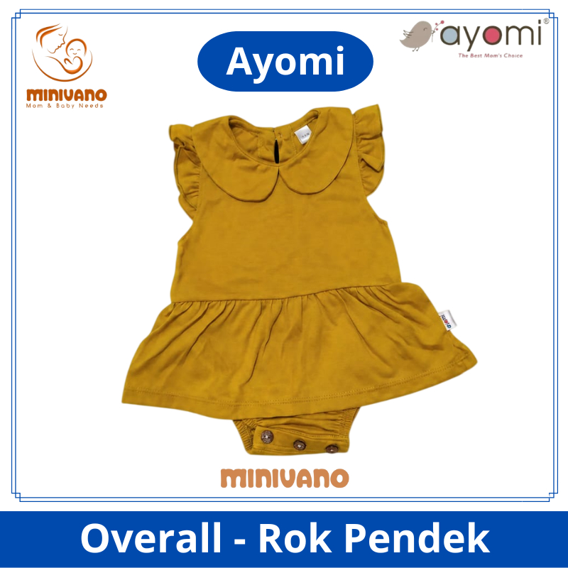 Ayomi Overall Rok Pendek Bayi Polos - Baju Bayi - Dress Bayi